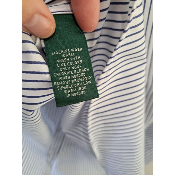 Lauren Ralph Lauren Womens Non-Iron Striped Button-Down Shirt 1X Cotton - Picture 8 of 12